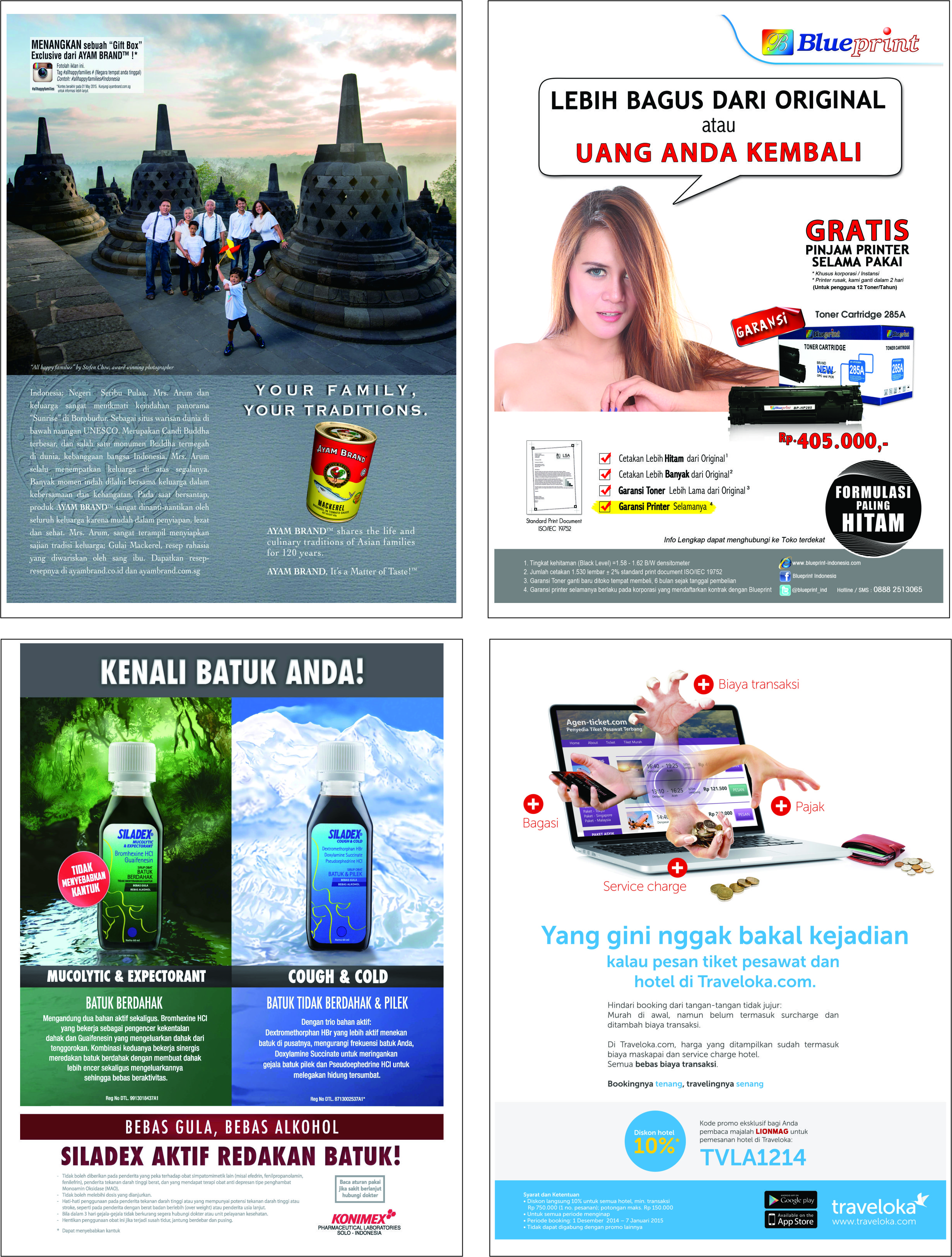 Contoh pemasangan iklan produk & jasa di majalah